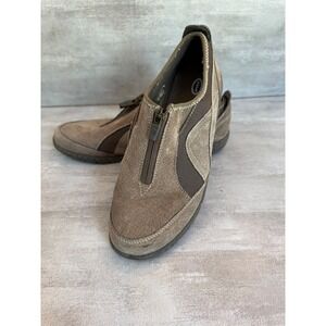 Dr. Scholls Suede Leather Zip Up Comfort Walking Shoes Slip On Loafers Size 8.5‎